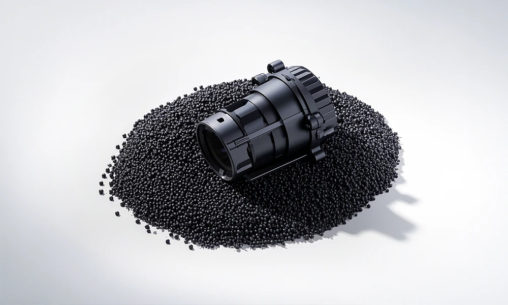 Nylon (PA) precision injection molded parts with low friction coefficient (μ≤0.15) and wear resistance, suitable for dynamic mechanical systems