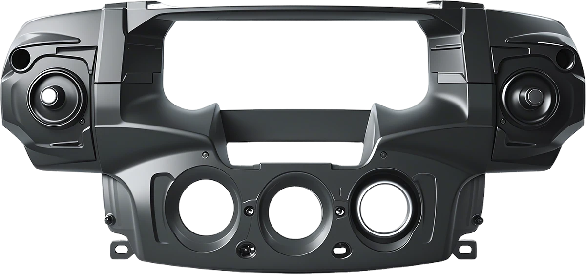 Close-up of precision-molded ABS automotive component produced through plastic injection molding process, showcasing smooth surface finish, intricate part geometry, and high dimensional accuracy for structural applications.