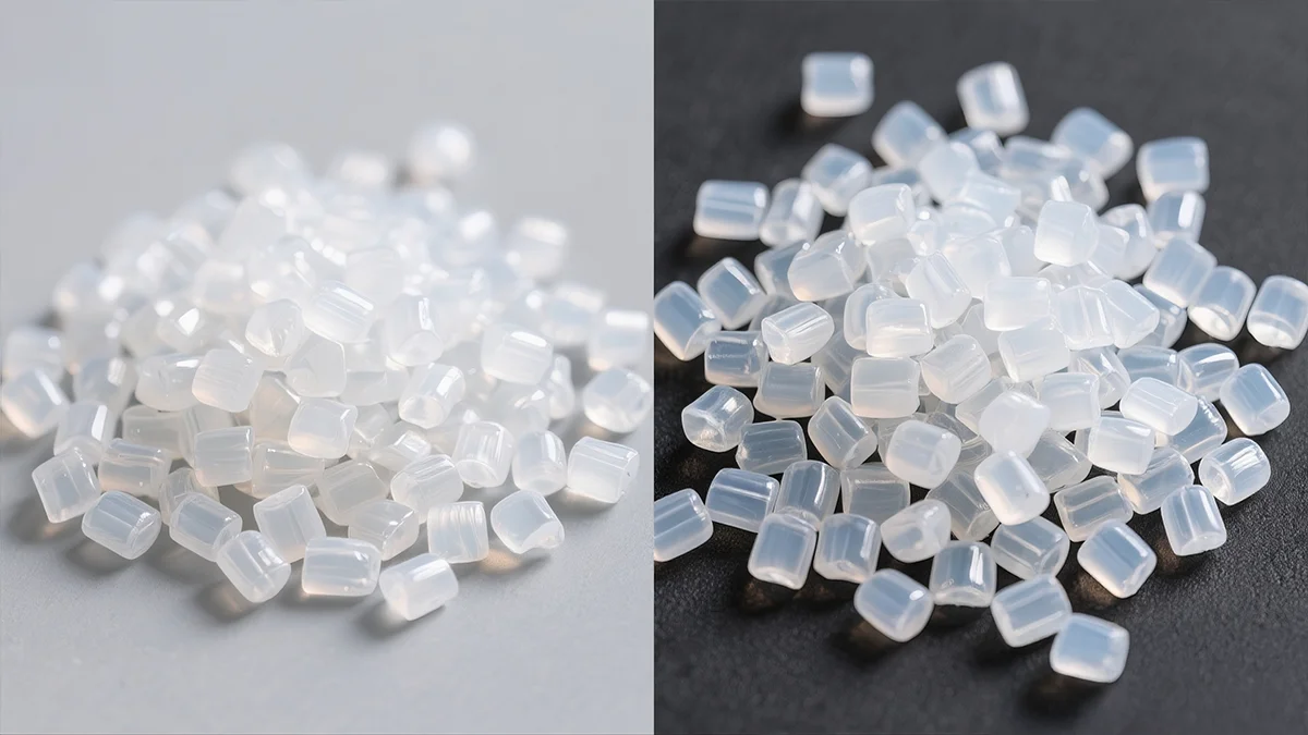 TPU vs TPE semi transparent elastomeric plastic pellets
